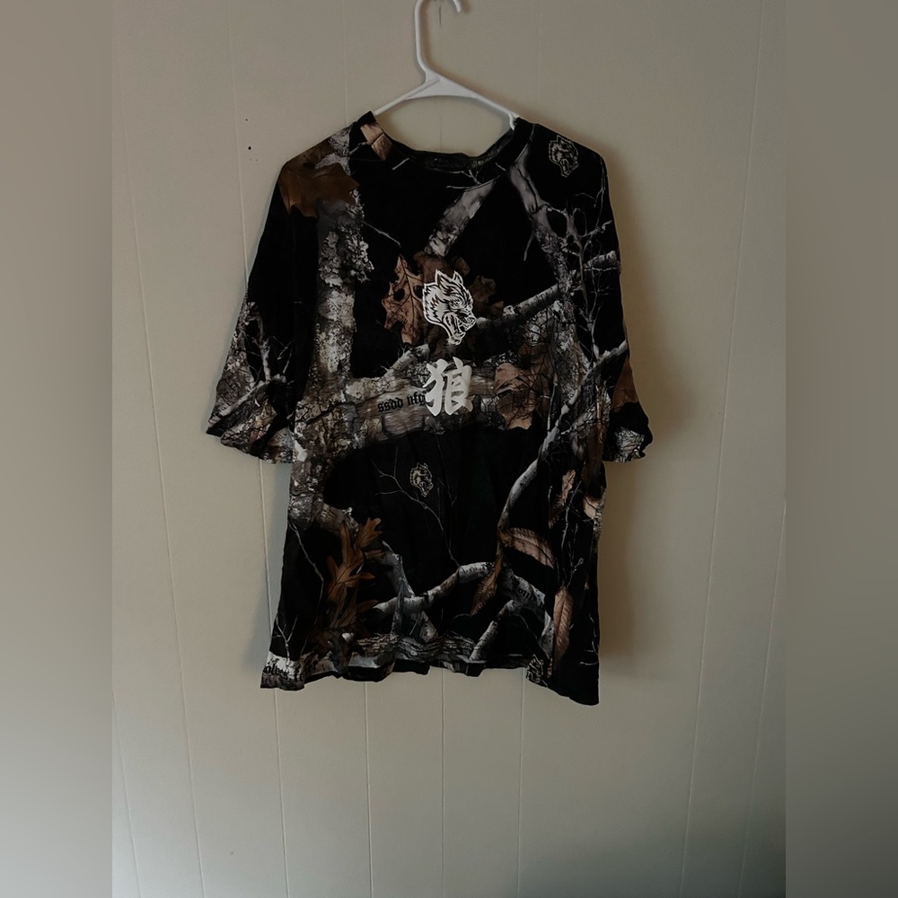 Freedom "Premium" Oversized Unisex Tee in Darc Woodland Camo